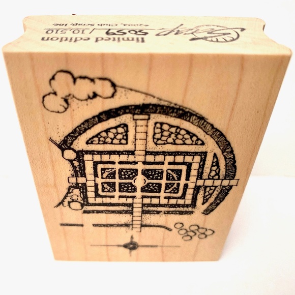 CLUB SCRAP Limited Edition Rubber Stamp Formal Garden Plan Mosaic Art UNUSED - Picture 2 of 6